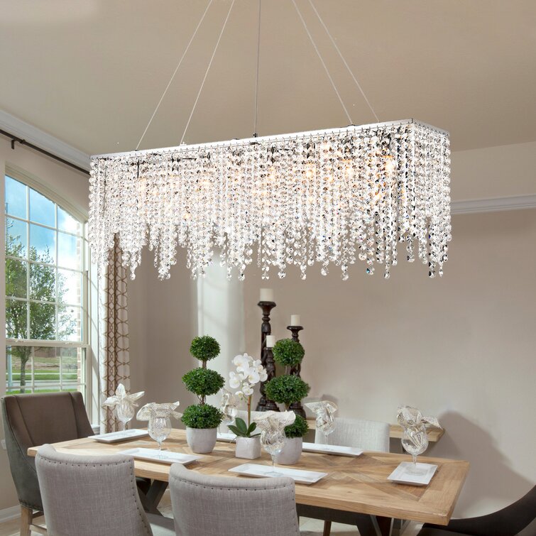 Cassie-Leigh 10 - Light Dimmable Kitchen Island Square / Rectangle  Chandelier